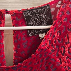 Johnny Was Doris velvet burnout mini dress. Size XS.